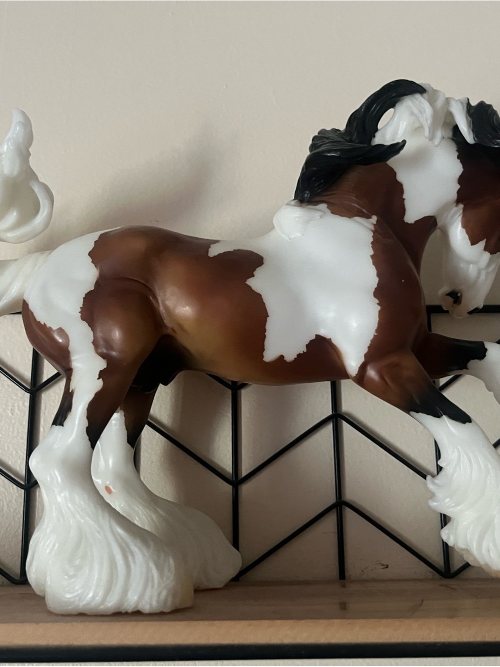 Breyer Brown and White Pinto Draft Horse Figurine